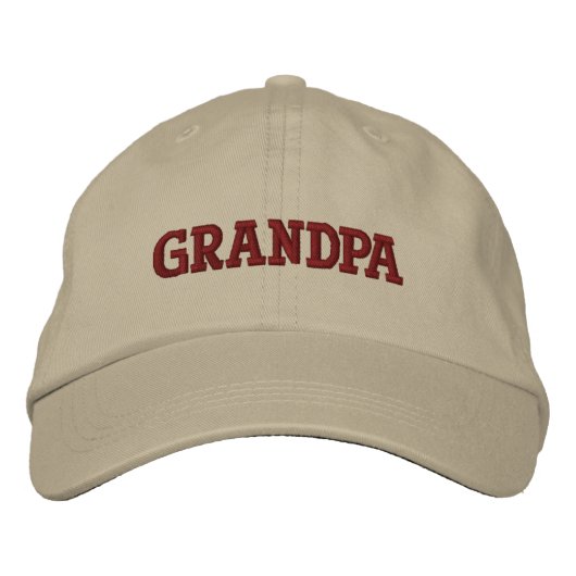 Brodée Grand-père Brown beige Casquette de baseball brodé (Devant)