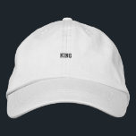 Brodée Gras King Texte brodé Hommes garçons Casquette bla<br><div class="desc">Élevez votre regard avec le Casquette ajustable blanc Alternative Apparel,  avec broderie de texte "King" en gras. Fabriquée en coton doux,  cette casquette offre un mélange de style et de confort pour l'usure quotidienne. La sangle réglable offre un ajustement sécurisé et personnalisable,  ce qui en fait un accessoire parfait</div>