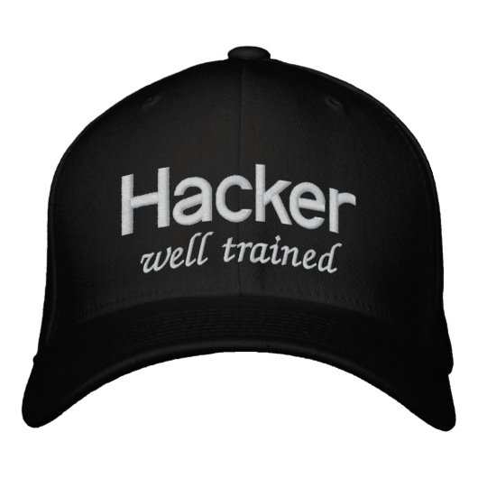Brodée Hacker de Casquette noir bien formé (Devant)