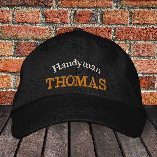 Brodée HANDYMAN "nom" brodé casquette de baseball / or