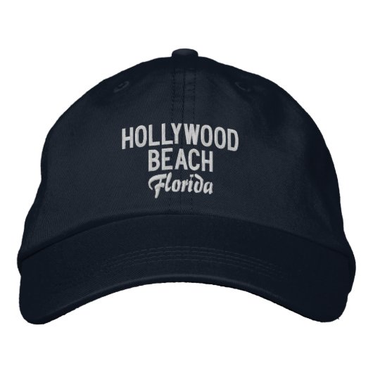 Brodée Hollywood Beach Floride Casquette de baseball brod (Devant)