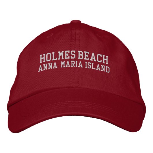 Brodée Holmes Beach Florida Casquette de baseball brodé (Devant)