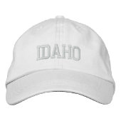Brodée Idaho brodé Basic Ajustable Casquette Blanc (Devant)