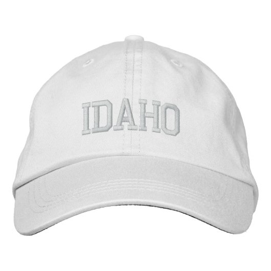 Brodée Idaho brodé Basic Ajustable Casquette Blanc (Devant)
