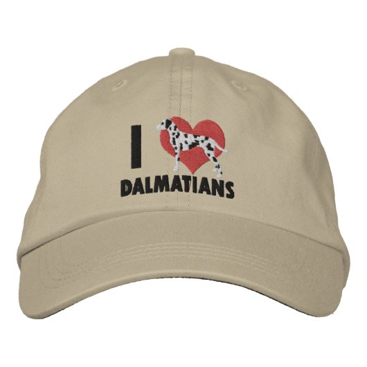 Brodée J'aime les Dalmatiens Casquette brodé (Devant)