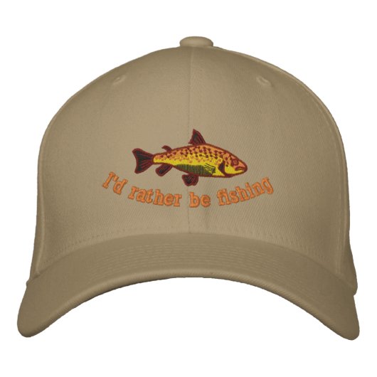 Brodée Je préférerais être Casquette de pêche (Devant)