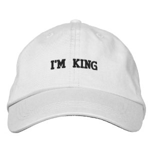 Brodée Je suis le roi Texte imprimé Casquette réglable co