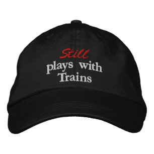 Brodée "Joue toujours avec les trains" Casquette brodé