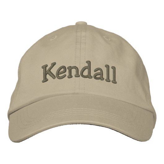 Brodée Kendall Nom Casquette de baseball brodé Khaki (Devant)