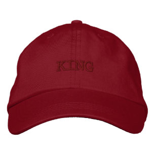 Brodée KING Cool Beau Élégant Casquette Belle Couleur Rou
