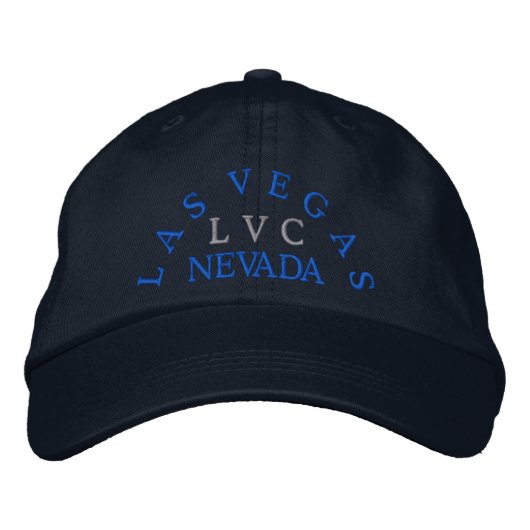 Brodée L A S V E G A S, NEVADA, L V C, Casquette (Devant)