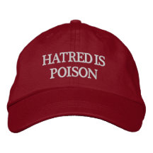 La haine est un poison Casquette aux lettres blanc