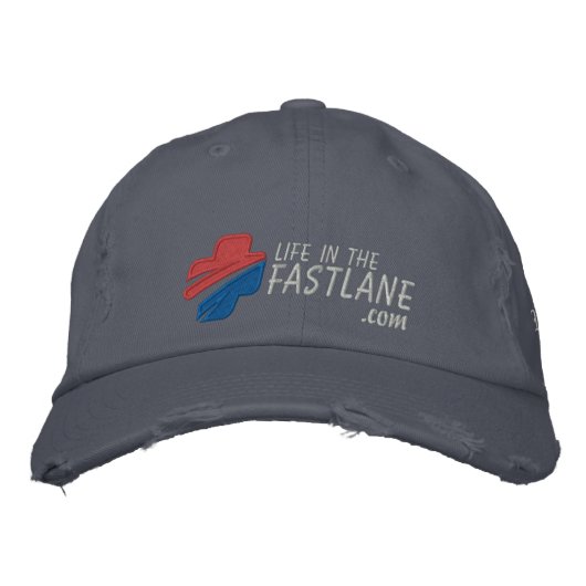 Brodée La vie dans le Casquette Fast Lane (Dark) (Devant)