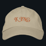 Brodée Le Casquette gras et régal Le super Casquette de c<br><div class="desc">Pourcentage de tous les jours : Portez votre couronne avec fierté dans ce casquette en coton kaki,  avec "King" brodé sur le devant. La sangle réglable assure un ajustement confortable et douillet.</div>