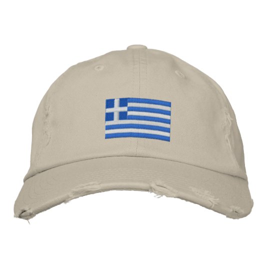 Brodée Le drapeau de la Grèce brodé casquette (Devant)