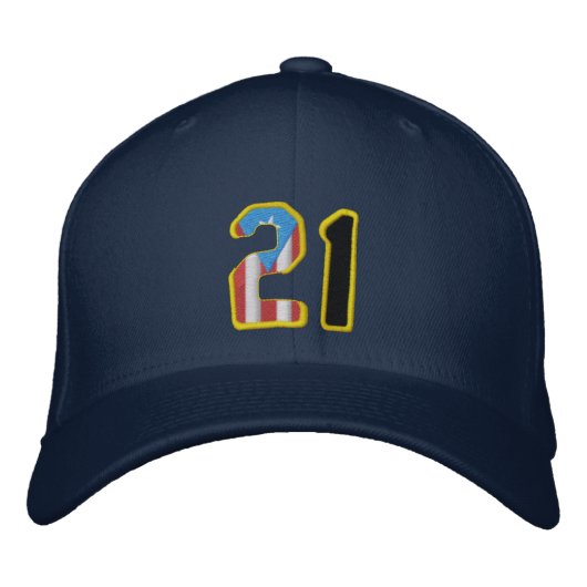 Brodée Le grand Casquette de baseball numéro 21 brodé (Devant)