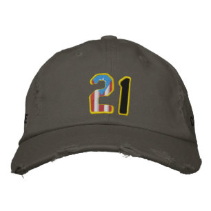 Brodée Le grand numéro 21 brodé Casquette en détresse