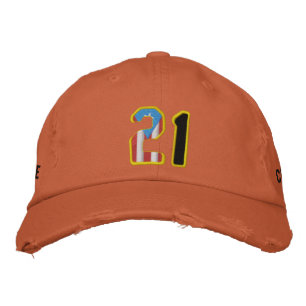 Brodée Le grand numéro 21 brodé Casquette en détresse