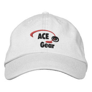 Brodée Logo d'engrenage d'As rouge et noir Casquette brod