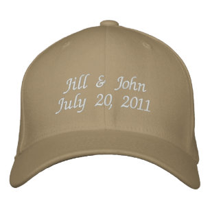 Brodée Mariage Date Couple Noms Faire-part Kaki Casquette