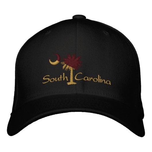 Brodée Maroon/Gold SC Palmetto foncé Lune Casquette brodé (Devant)