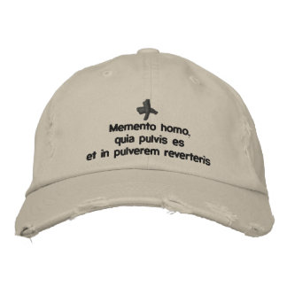 Brodée Memento Homo, prêté casquette - cappello quaresima