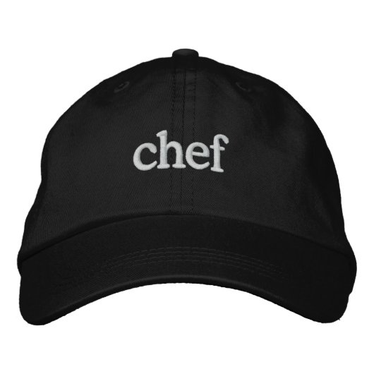 Brodée Modèle Casquette noir brodé de base Chef (Devant)