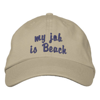 Brodée "mon travail est la plage" casquette de baseball b