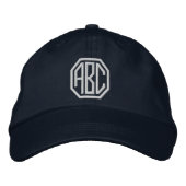 Brodée Monogramme de Casquette brodé blanc sur mesure sur (Devant)