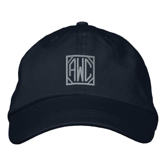 Brodée Monogramme gris géométrique moderne Casquette brod (Devant)