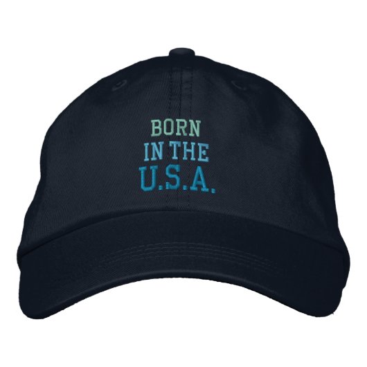 Brodée NÉ AUX USA casquette (Devant)