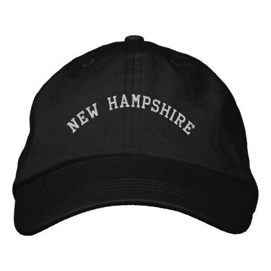 Brodée New Hampshire brodé Casquette ajustable noir (Devant)