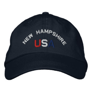 Brodée New Hampshire USA Brodé Marine Casquette bleu