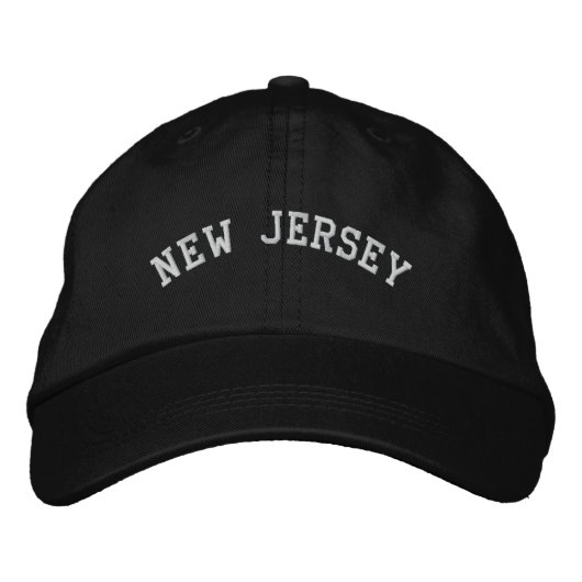 Brodée New Jersey brodé Casquette ajustable noir (Devant)