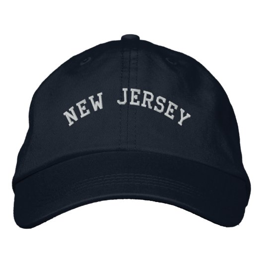 Brodée New Jersey brodé Casquette de base bleu marine (Devant)