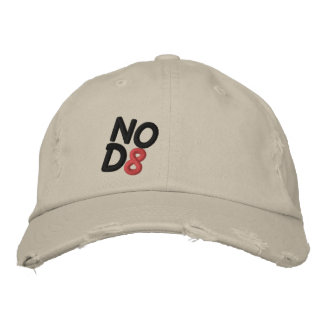 Brodée NOD8 casquette brodé en chino en détresse