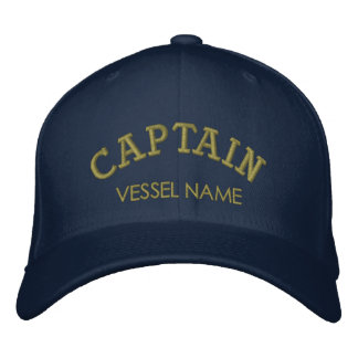 Brodée Nom de bateau personnalisé Capitaine Casquette