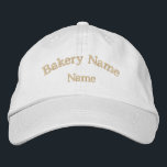 Brodée Nom de la boulangerie Casquette brodé<br><div class="desc">Ajoutez votre nom de boulangerie et votre nom d'employé à ce Casquette de boulangerie brodé.</div>