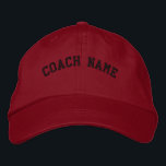 Brodée Nom de l'entraîneur Casquette brodé personnalisé R<br><div class="desc">Un casquette réglable de base en noir avec le modèle de texte (personnalisable) pour Nom de l'entraîneur.</div>