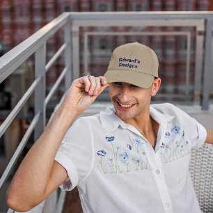 Brodée Nom, Fil de broderie bleu marine Casquette Kaki