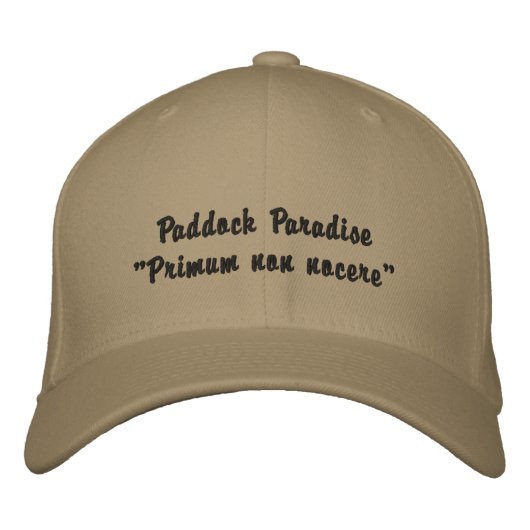 Brodée Paddock Paradise "Primum non nocere" casquette de (Devant)