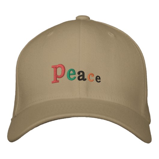 Brodée "Paix" Casquette Flexable Brodé   (Devant)