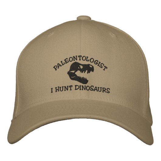 Brodée Paléontologue "I Hunt Dinnosaurs" Casquette brodé (Devant)
