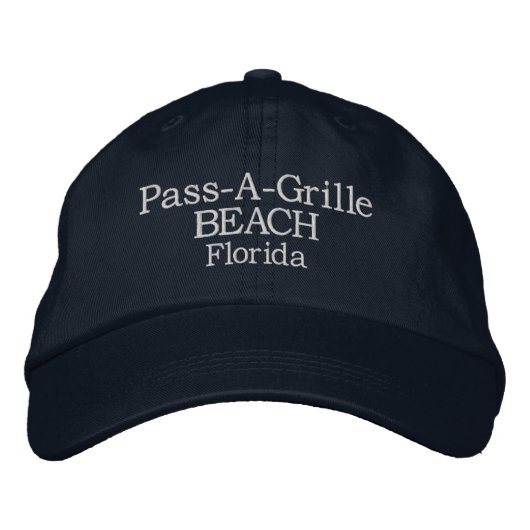 Brodée Pass-A-Grille Beach Casquette de baseball brodé (Devant)