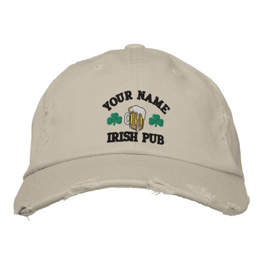 Brodée Personnalisé Votre Nom Irish Pub Brodé Casquette (Devant)
