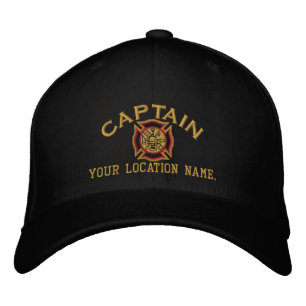 Brodée Pompier personnalisé Capitaine Casquette Broderie