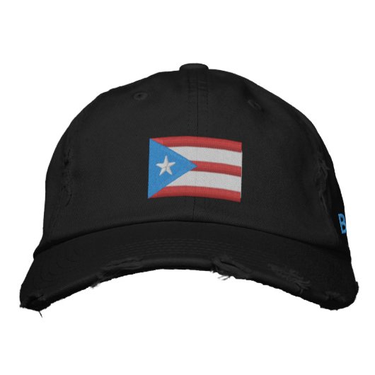 Brodée Porto Rico Boricua Drapeau Casquette brodé (Devant)