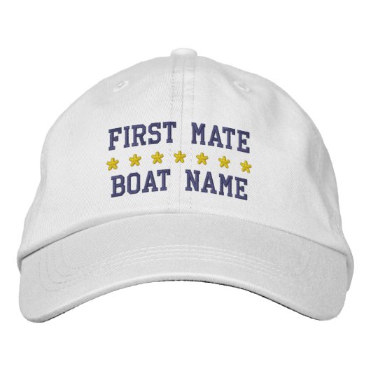 Brodée Premier compagnon nautique votre casquette blanc (Devant)