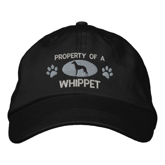 Brodée Propriété d'un Casquette brodé Whippet (Devant)