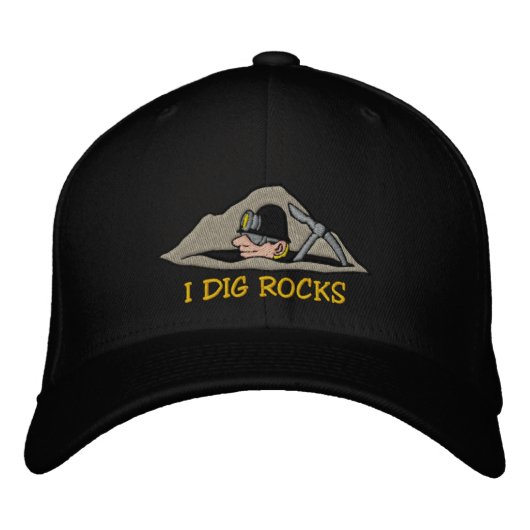 Brodée Rockhound "I Dig Rocks" Casquette brodé (Devant)